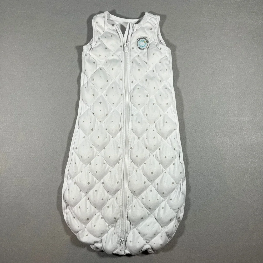 Dreamland Baby Weighted Sleep Sack White Grey Star Print Medium 6-12M